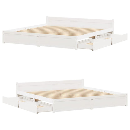 vidaXL Bed Frame without Mattress White 160x200 cm Solid Wood Pine