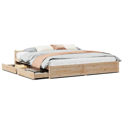 vidaXL Bed Frame without Mattress 180x200 cm Super King Solid Wood Pine
