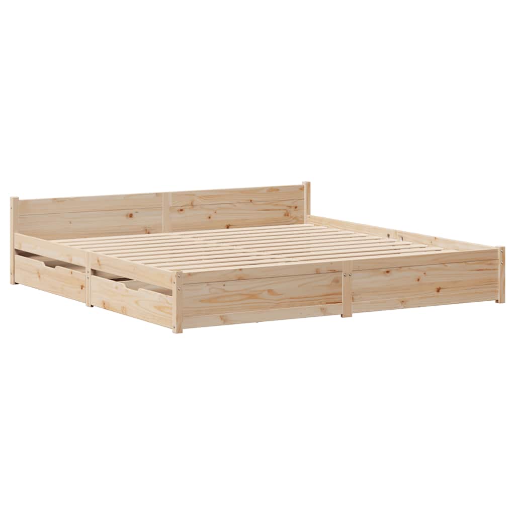 vidaXL Bed Frame without Mattress 180x200 cm Super King Solid Wood Pine