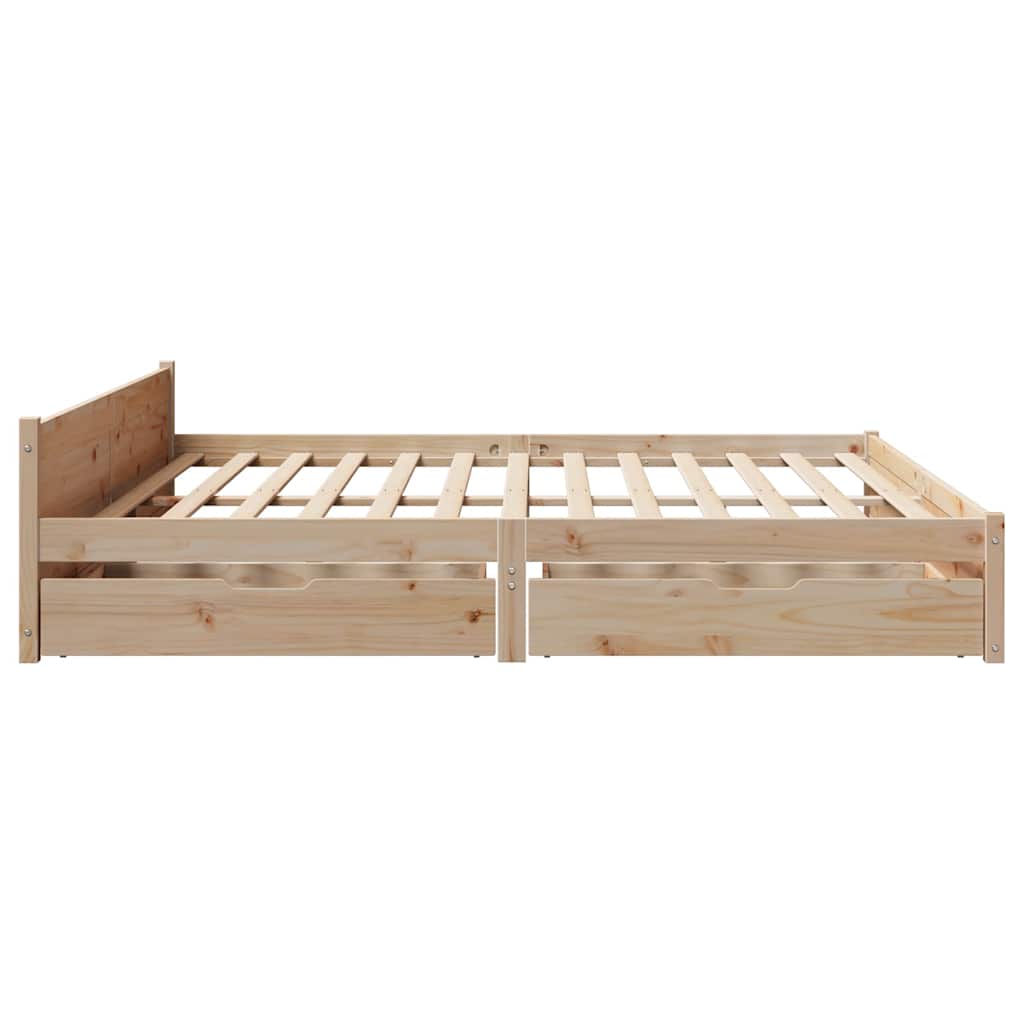 vidaXL Bed Frame without Mattress 180x200 cm Super King Solid Wood Pine