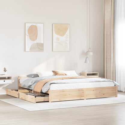 vidaXL Bed Frame without Mattress 180x200 cm Super King Solid Wood Pine