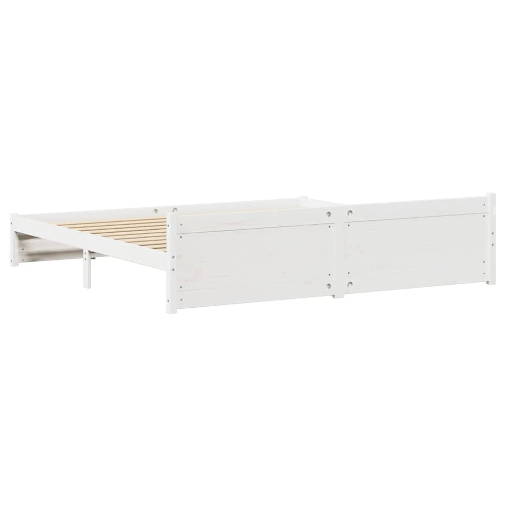 vidaXL Bed Frame without Mattress White 180x200 cm Super King Solid Wood Pine