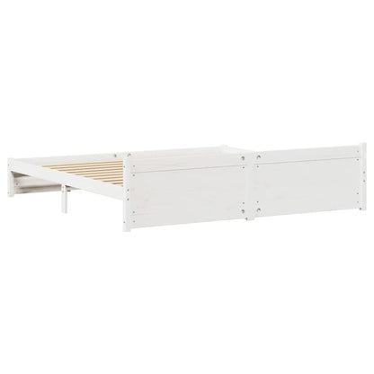 vidaXL Bed Frame without Mattress White 180x200 cm Super King Solid Wood Pine