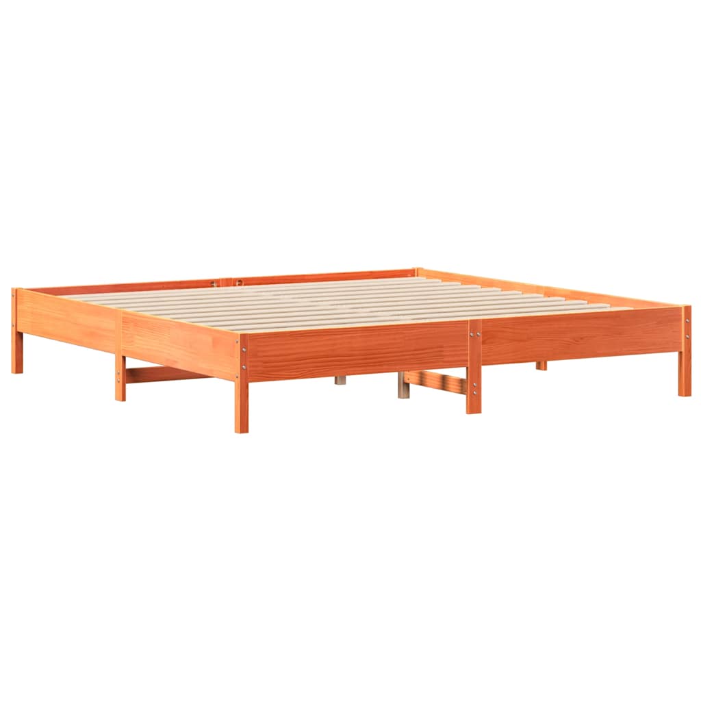vidaXL Bed Frame without Mattress Wax Brown 200x200 cm Solid Wood Pine