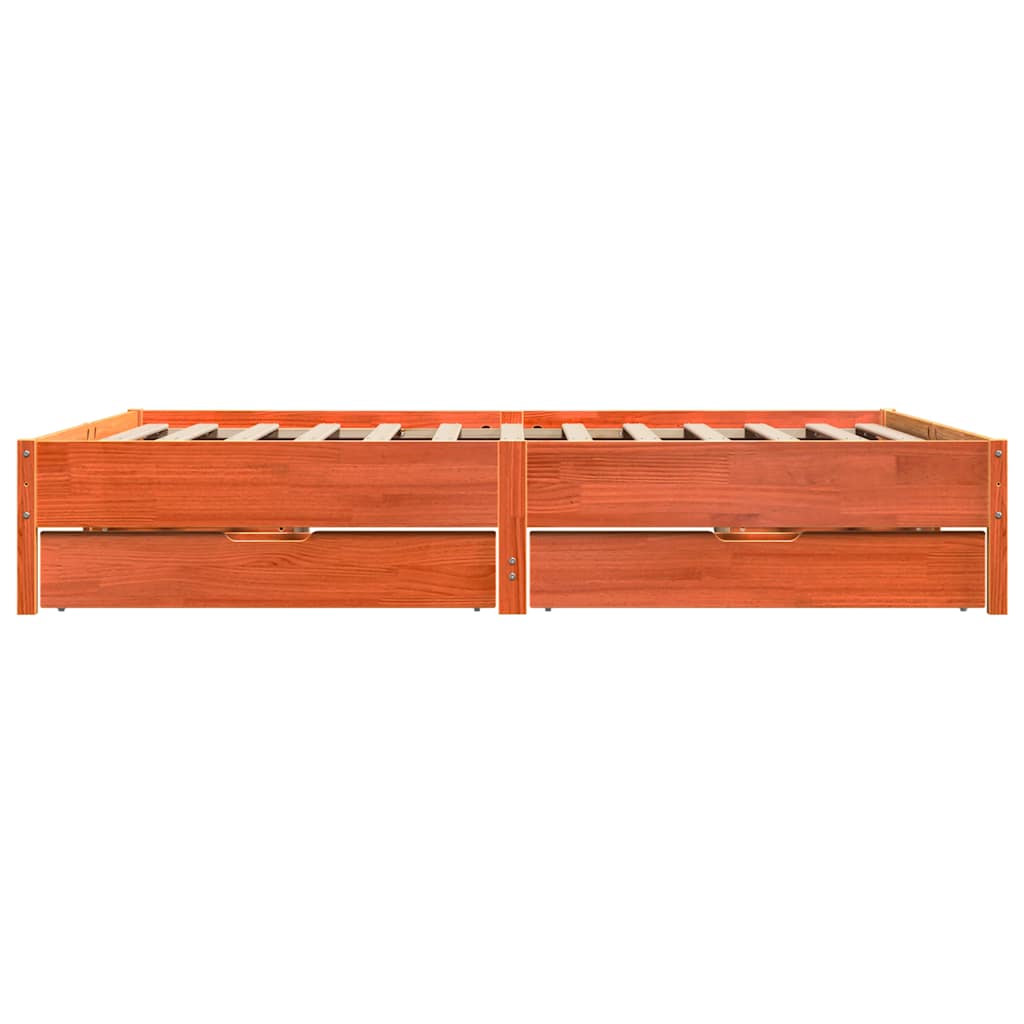 vidaXL Bed Frame without Mattress Wax Brown 200x200 cm Solid Wood Pine