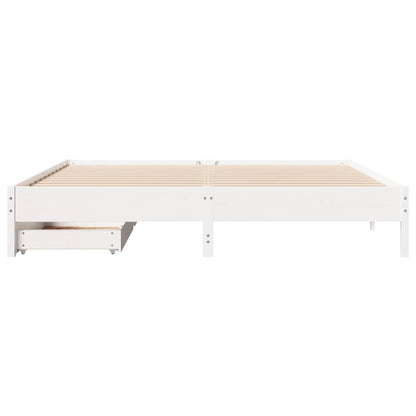vidaXL Bed Frame without Mattress White 180x200 cm Super King Solid Wood Pine