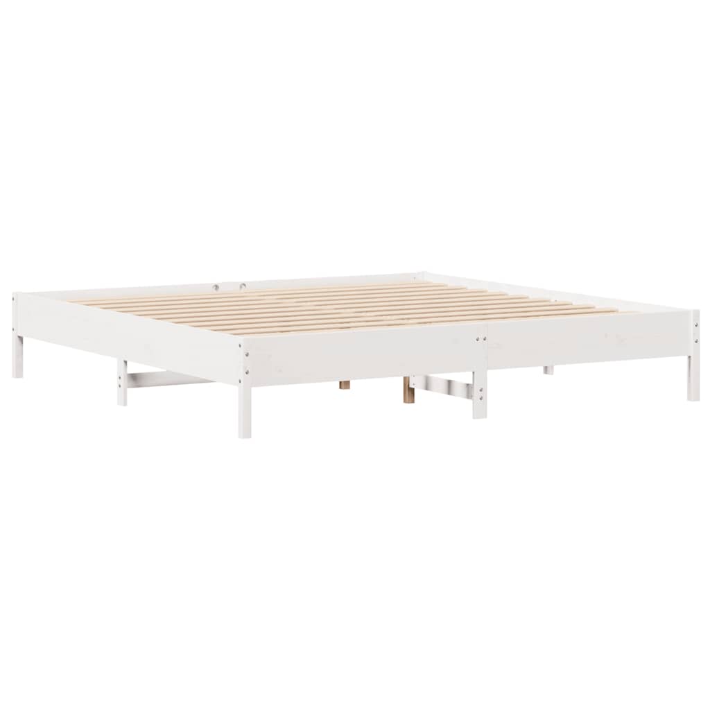 vidaXL Bed Frame without Mattress White 180x200 cm Super King Solid Wood Pine