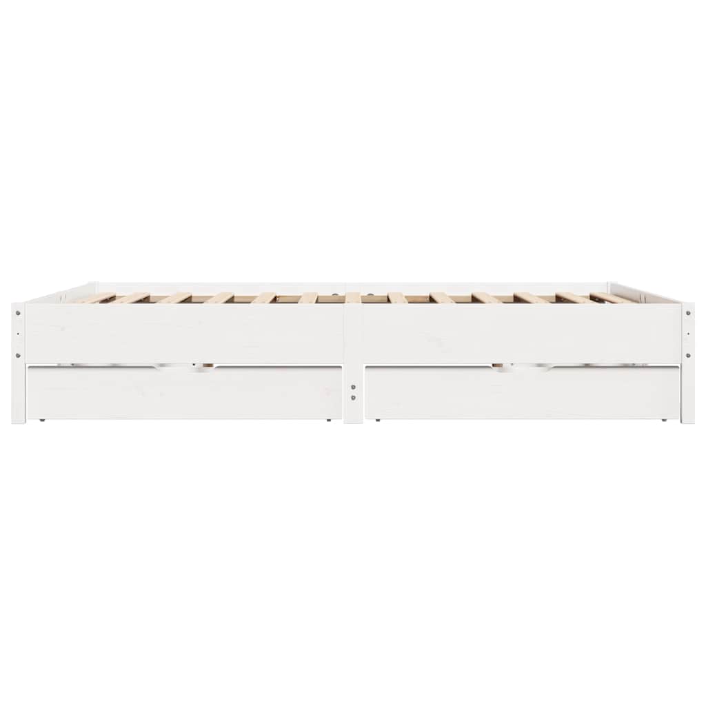 vidaXL Bed Frame without Mattress White 180x200 cm Super King Solid Wood Pine