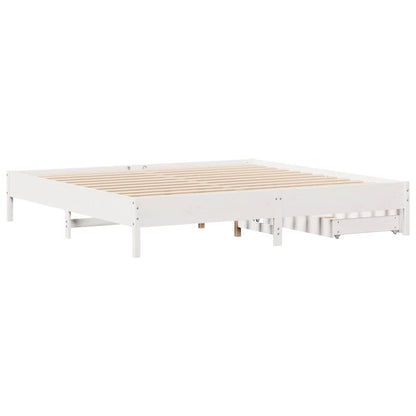 vidaXL Bed Frame without Mattress White 180x200 cm Super King Solid Wood Pine