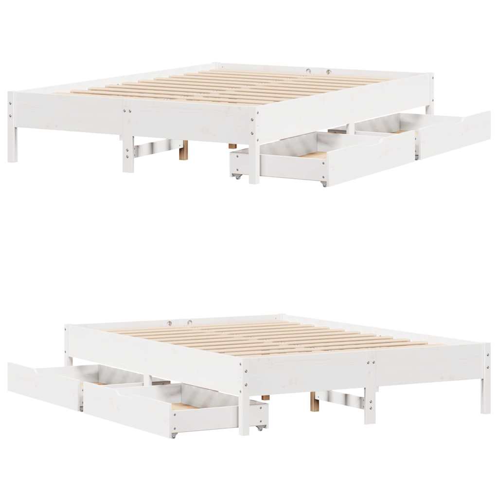 vidaXL Bed Frame without Mattress White 160x200 cm Solid Wood Pine