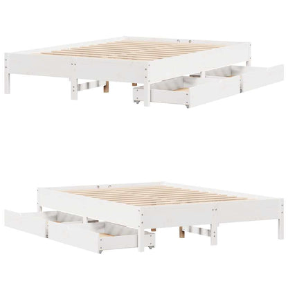 vidaXL Bed Frame without Mattress White 160x200 cm Solid Wood Pine