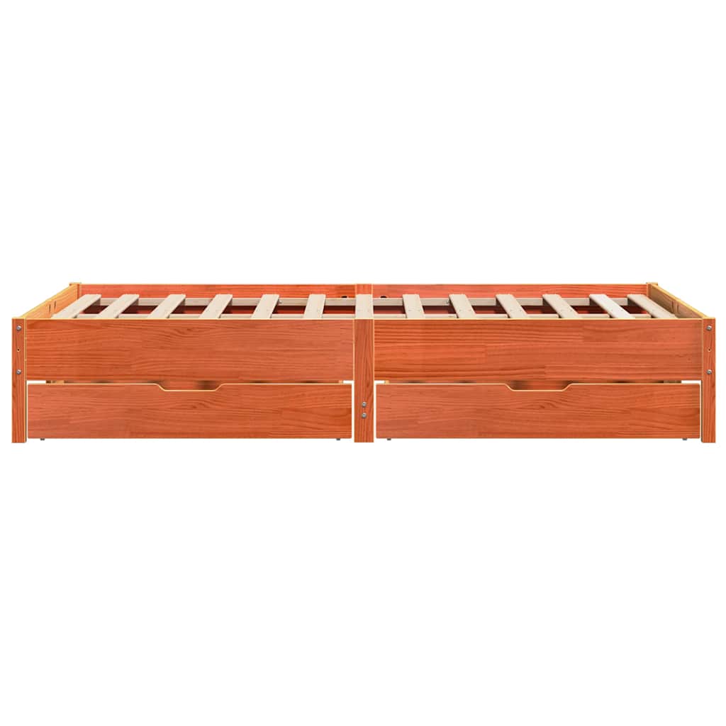 vidaXL Bed Frame without Mattress Wax Brown 150x200 cm King Size Solid Wood Pine