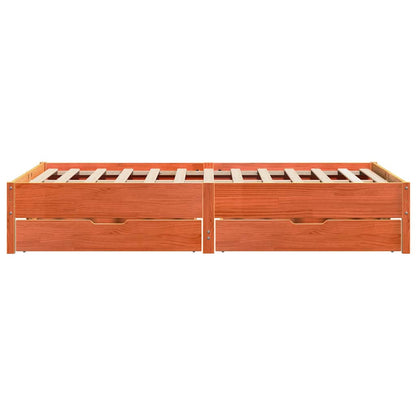 vidaXL Bed Frame without Mattress Wax Brown 150x200 cm King Size Solid Wood Pine