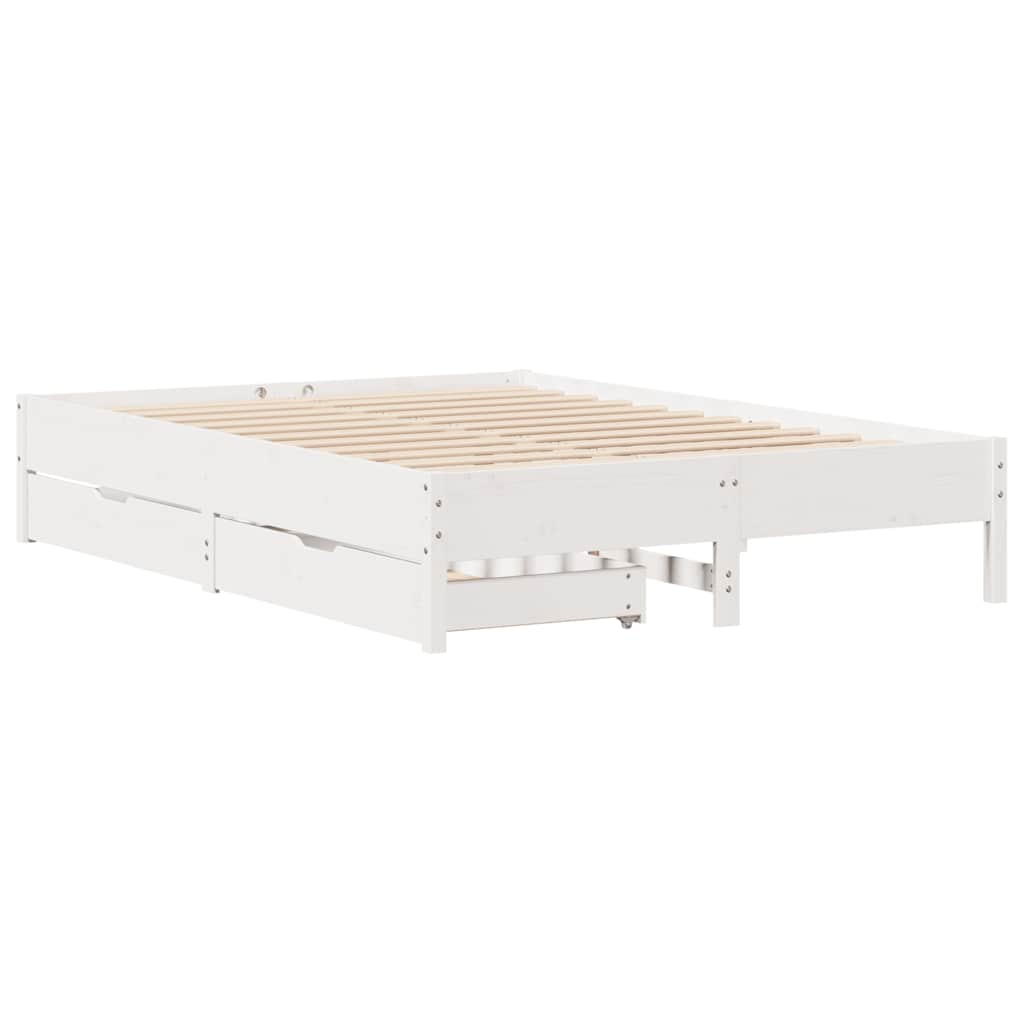 vidaXL Bed Frame without Mattress White 140x200 cm Solid Wood Pine