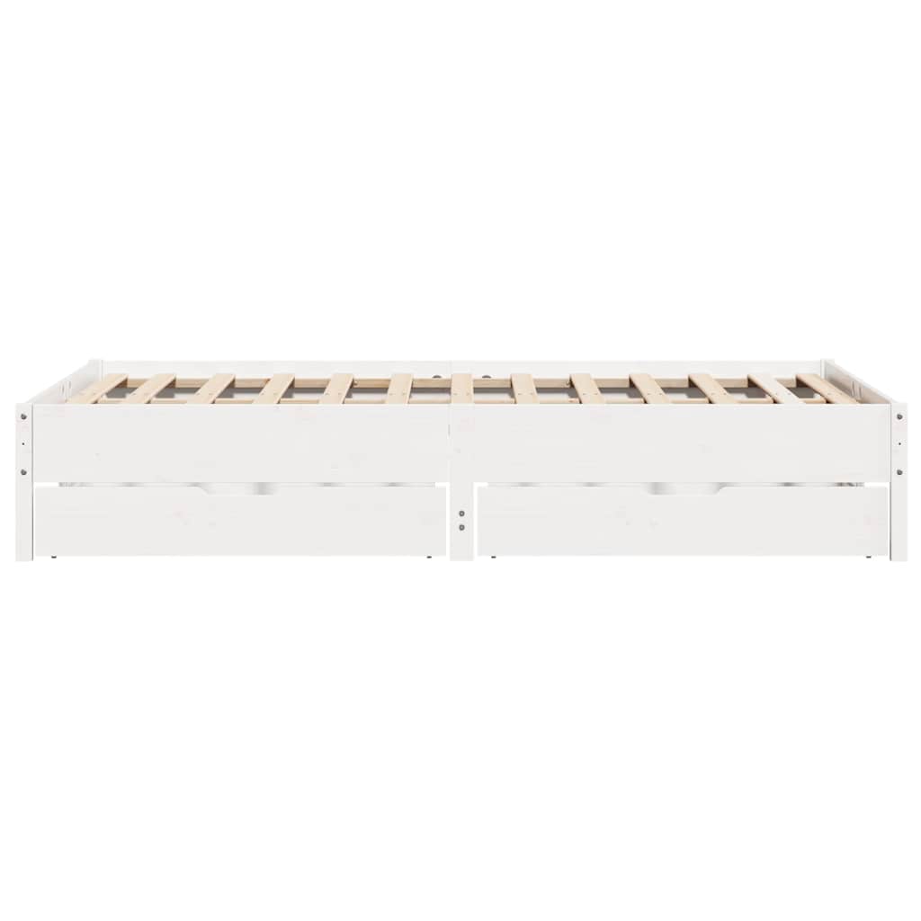 vidaXL Bed Frame without Mattress White 140x200 cm Solid Wood Pine