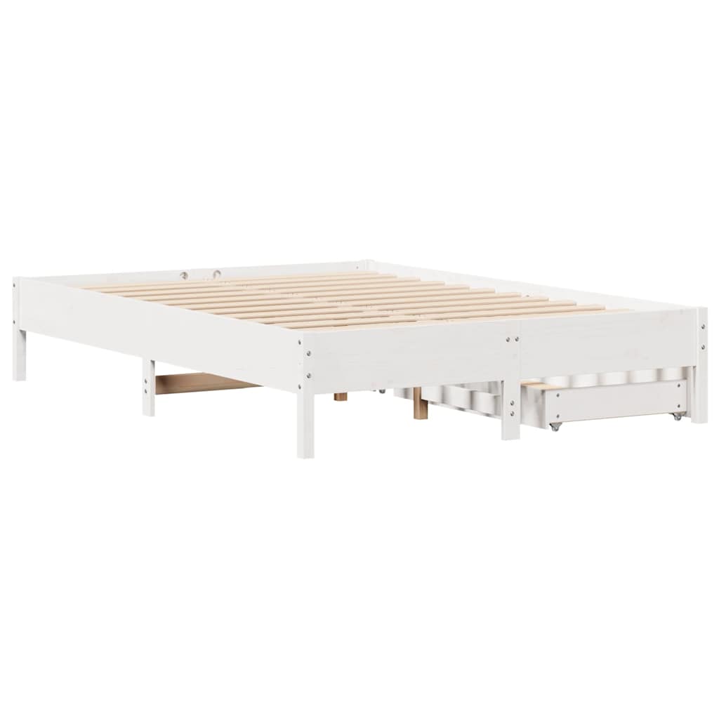 vidaXL Bed Frame without Mattress White 140x200 cm Solid Wood Pine