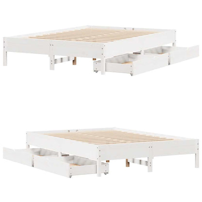 vidaXL Bed Frame without Mattress White 140x200 cm Solid Wood Pine