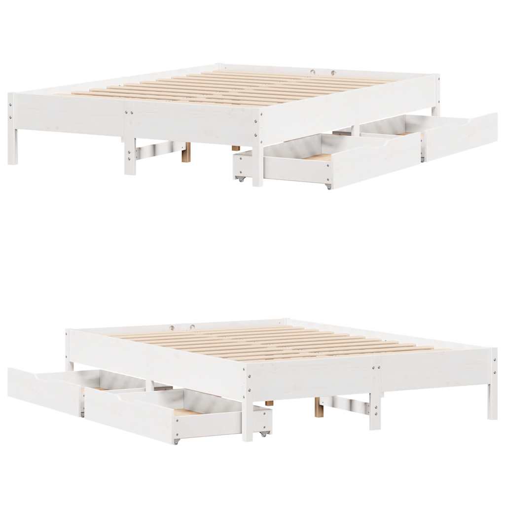 vidaXL Bed Frame without Mattress White 120x200 cm Solid Wood Pine