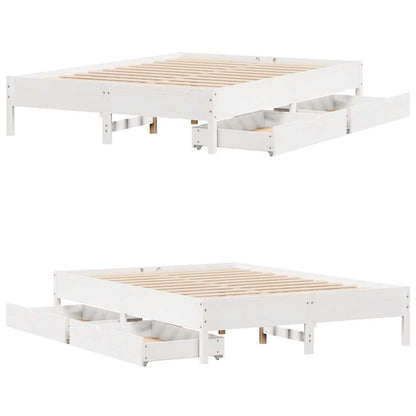 vidaXL Bed Frame without Mattress White 120x200 cm Solid Wood Pine