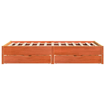 vidaXL Bed Frame without Mattress Wax Brown 120x200 cm Solid Wood Pine