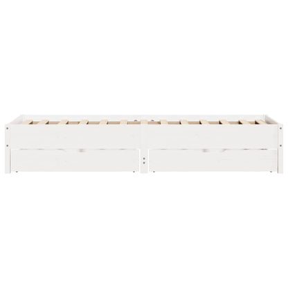 vidaXL Bed Frame without Mattress White 100x200 cm Solid Wood Pine