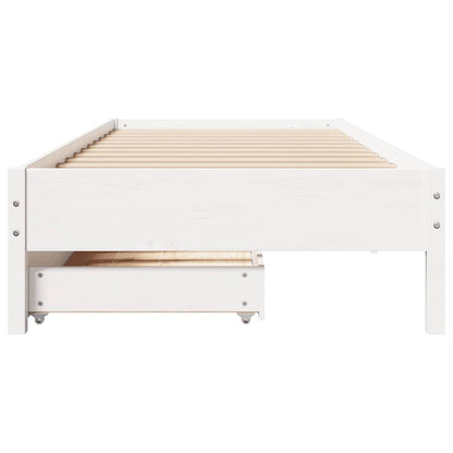 vidaXL Bed Frame without Mattress White 90x200 cm Solid Wood Pine
