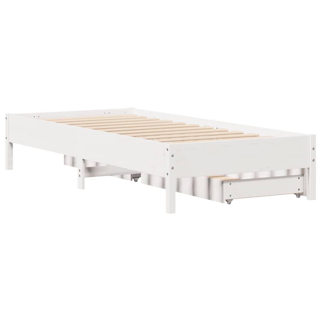 vidaXL Bed Frame without Mattress White 90x200 cm Solid Wood Pine