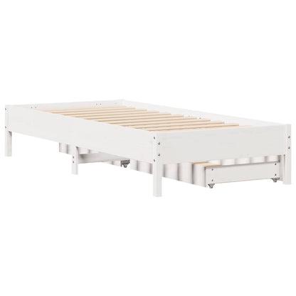 vidaXL Bed Frame without Mattress White 90x200 cm Solid Wood Pine
