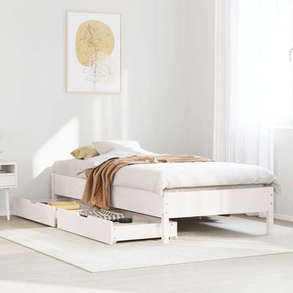 vidaXL Bed Frame without Mattress White 90x200 cm Solid Wood Pine