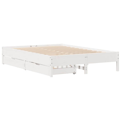 vidaXL Bed Frame without Mattress White 135x190 cm Double Solid Wood Pine
