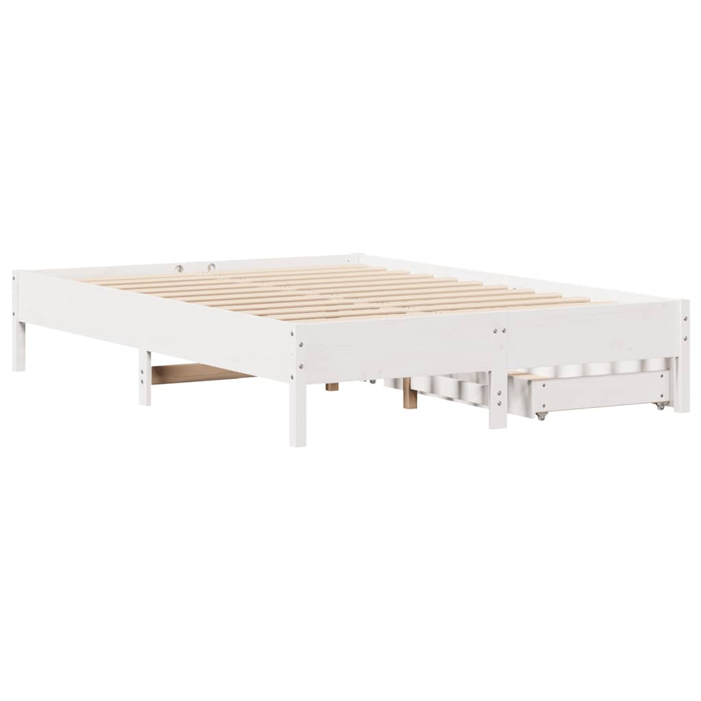 vidaXL Bed Frame without Mattress White 120x190 cm Small Double Solid Wood Pine