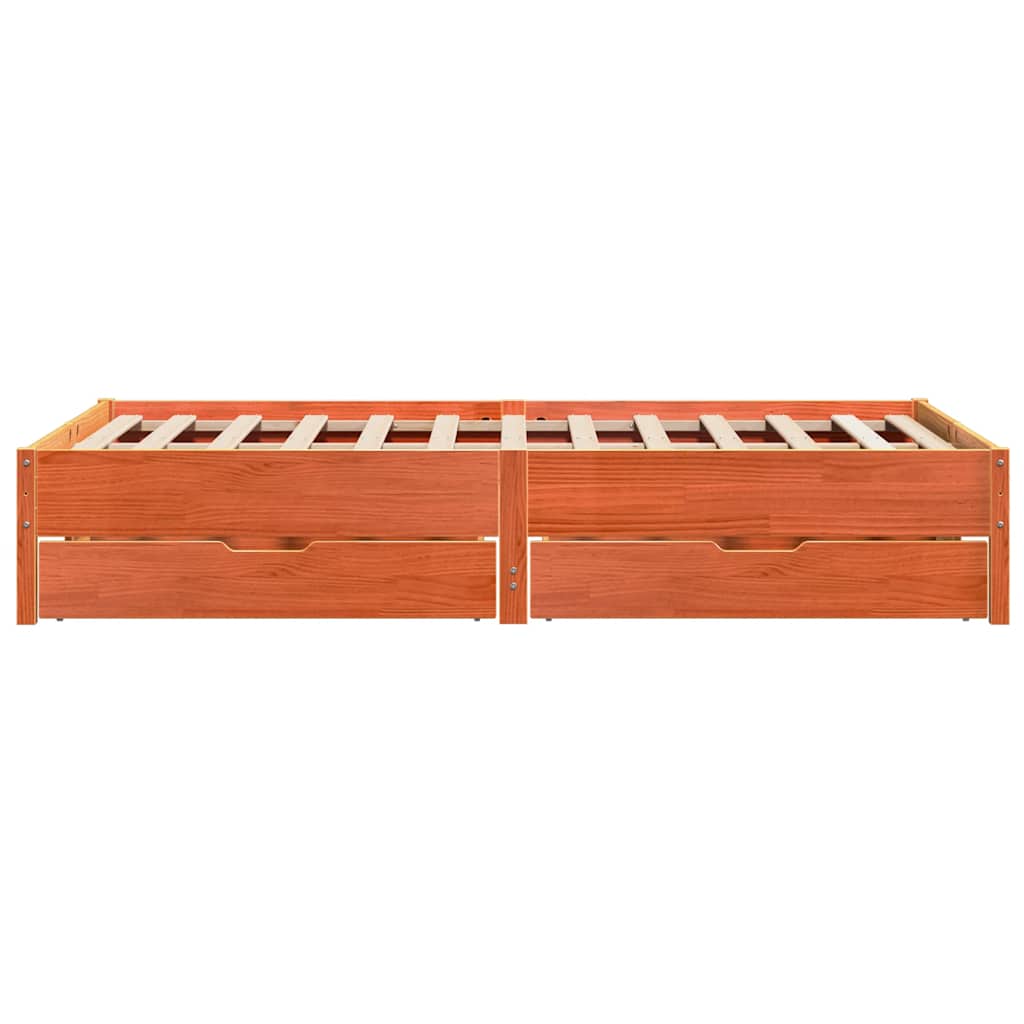 vidaXL Bed Frame without Mattress Wax Brown 120x190 cm Small Double Solid Wood Pine