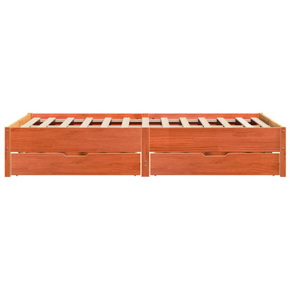 vidaXL Bed Frame without Mattress Wax Brown 120x190 cm Small Double Solid Wood Pine