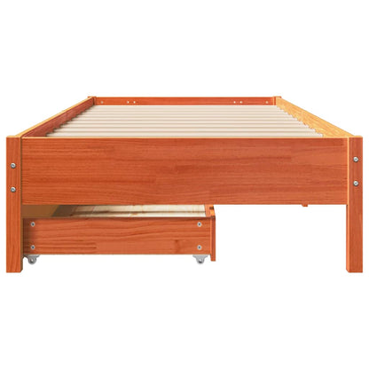 vidaXL Bed Frame without Mattress Wax Brown 90x190 cm Single Solid Wood Pine