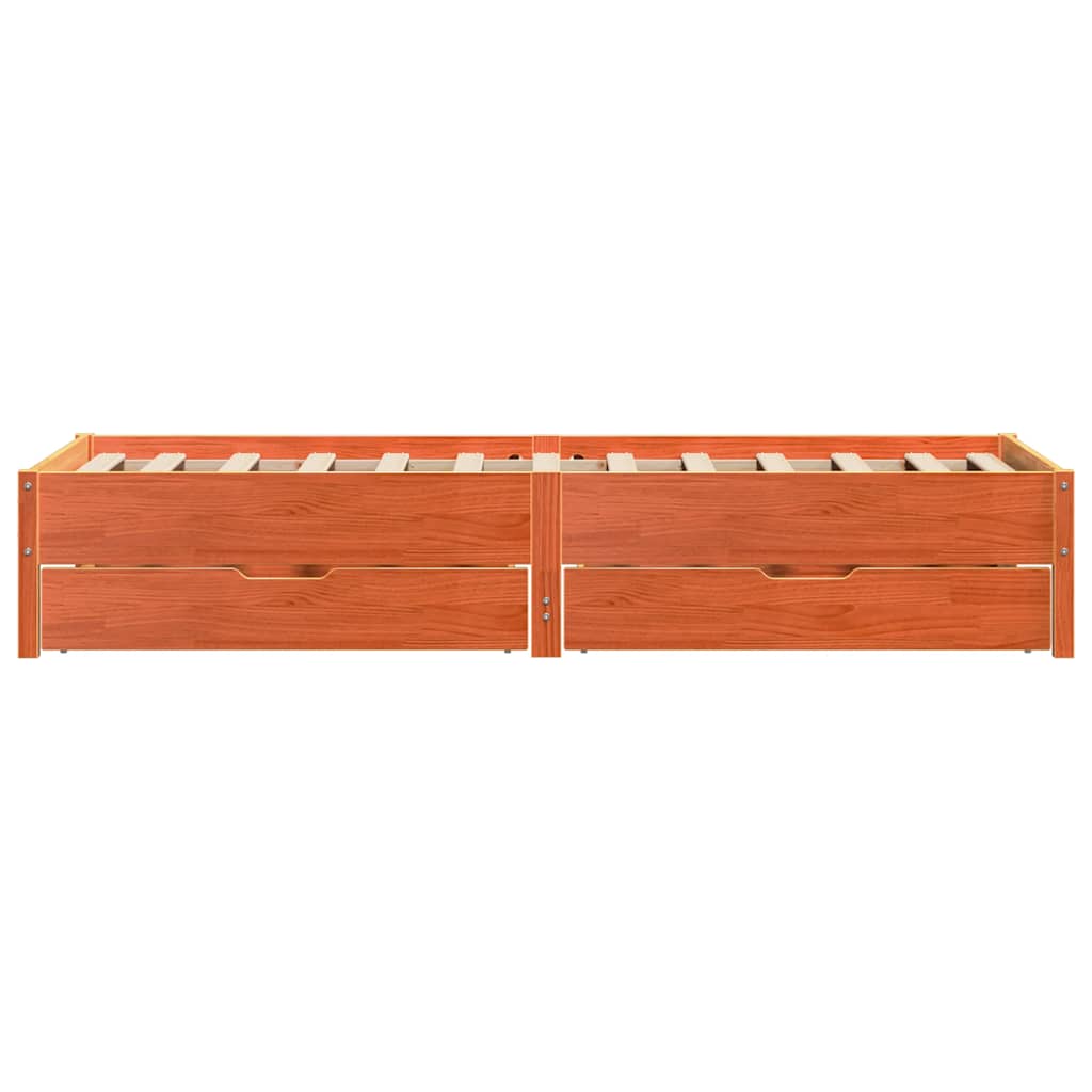 vidaXL Bed Frame without Mattress Wax Brown 90x190 cm Single Solid Wood Pine