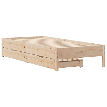 vidaXL Bed Frame without Mattress 75x190 cm Small Single Solid Wood Pine