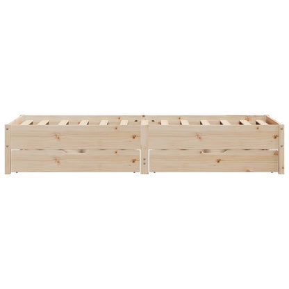 vidaXL Bed Frame without Mattress 75x190 cm Small Single Solid Wood Pine