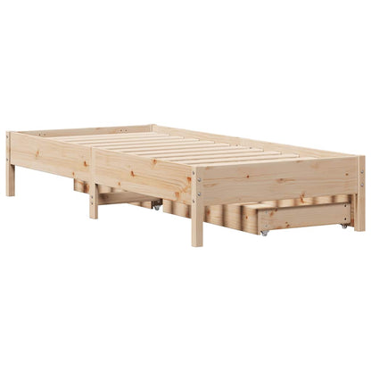 vidaXL Bed Frame without Mattress 75x190 cm Small Single Solid Wood Pine