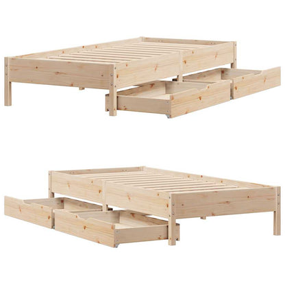 vidaXL Bed Frame without Mattress 75x190 cm Small Single Solid Wood Pine