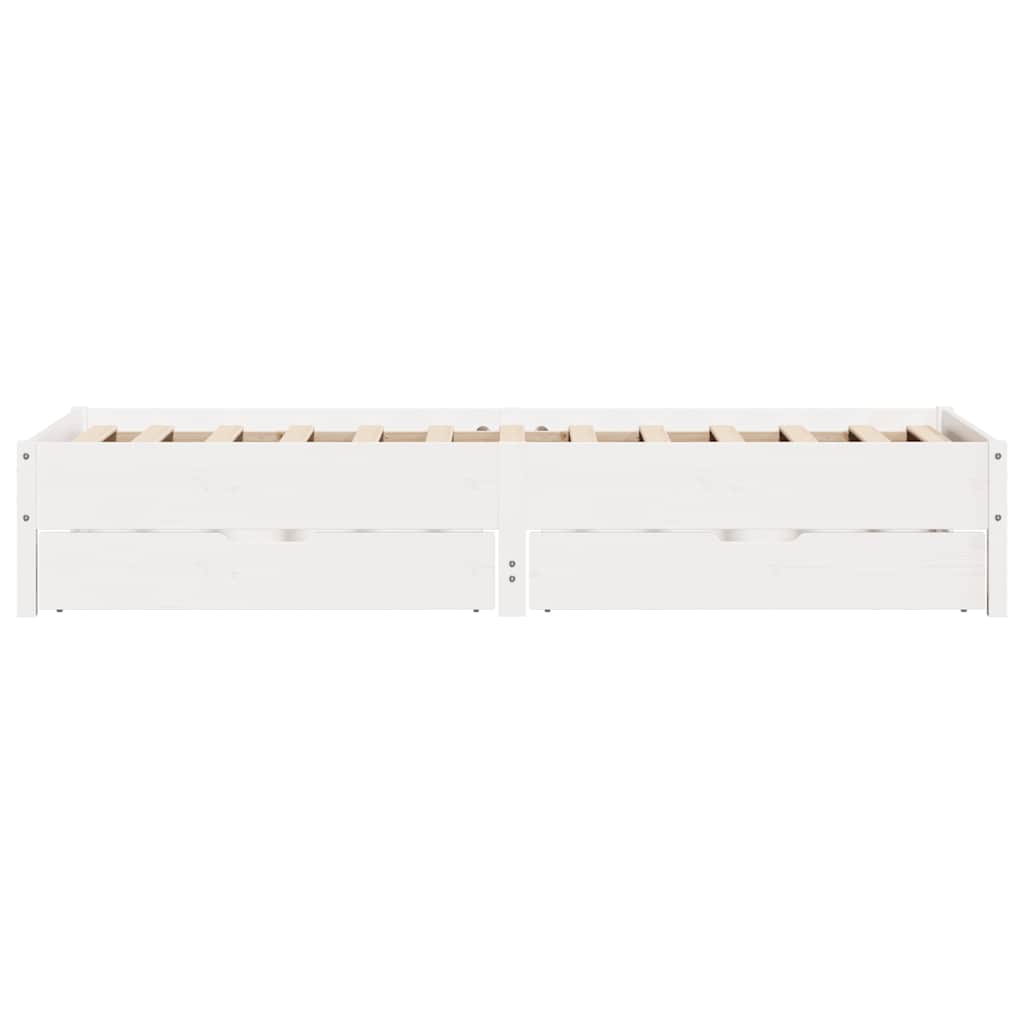 vidaXL Bed Frame without Mattress White 75x190 cm Small Single Solid Wood Pine