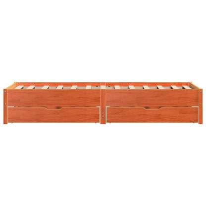 vidaXL Bed Frame without Mattress Wax Brown 75x190 cm Small Single Solid Wood Pine