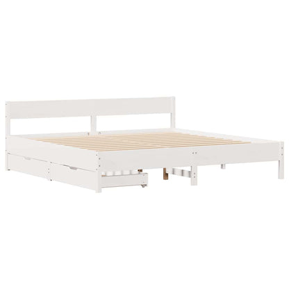 vidaXL Bed Frame without Mattress White 200x200 cm Solid Wood Pine