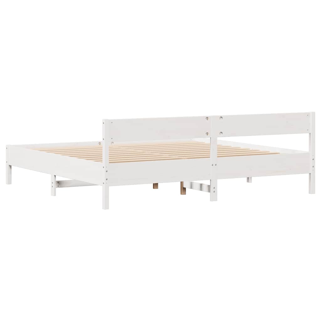 vidaXL Bed Frame without Mattress White 200x200 cm Solid Wood Pine