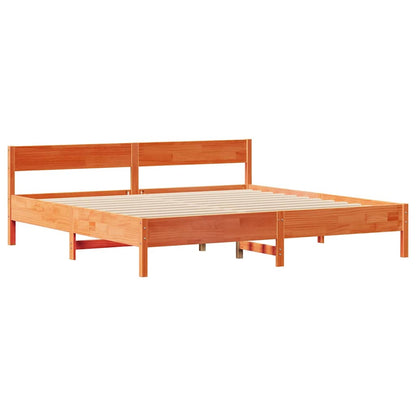 vidaXL Bed Frame without Mattress Wax Brown 200x200 cm Solid Wood Pine