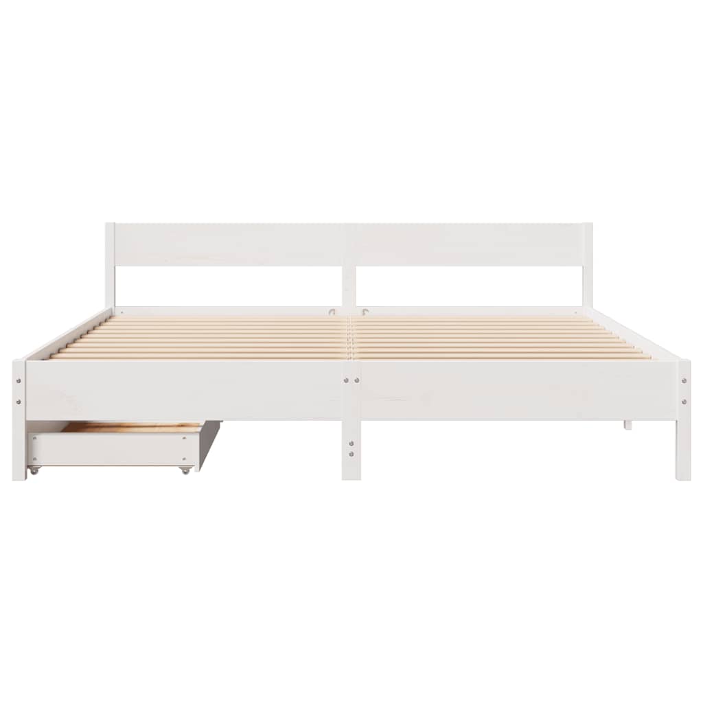 vidaXL Bed Frame without Mattress White 160x200 cm Solid Wood Pine