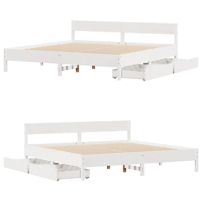 vidaXL Bed Frame without Mattress White 160x200 cm Solid Wood Pine