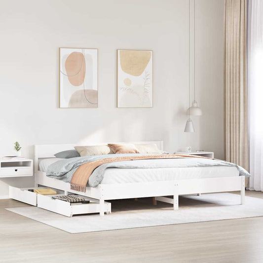 vidaXL Bed Frame without Mattress White 160x200 cm Solid Wood Pine
