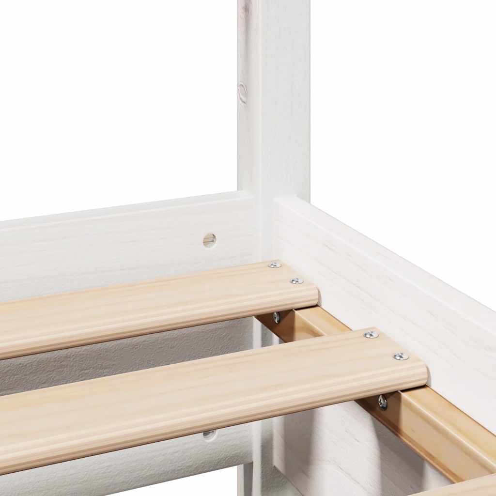 vidaXL Bed Frame without Mattress White 150x200 cm King Size Solid Wood Pine