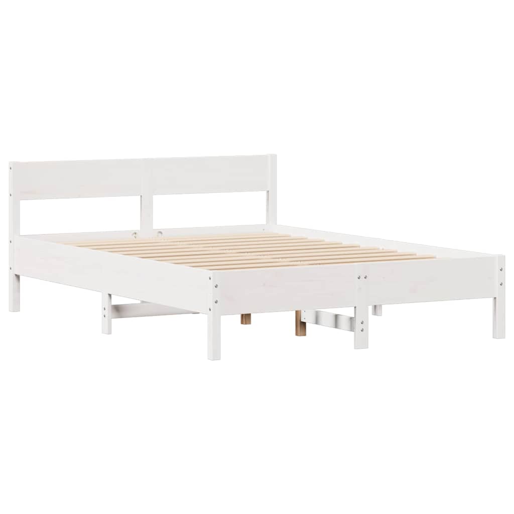 vidaXL Bed Frame without Mattress White 140x200 cm Solid Wood Pine