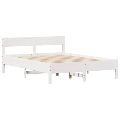 vidaXL Bed Frame without Mattress White 140x200 cm Solid Wood Pine